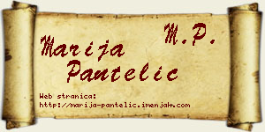 Marija Pantelić vizit kartica